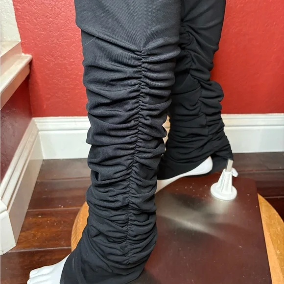 Sami Miro Vintage Shirred Zip Pants - Black Eco - Size L